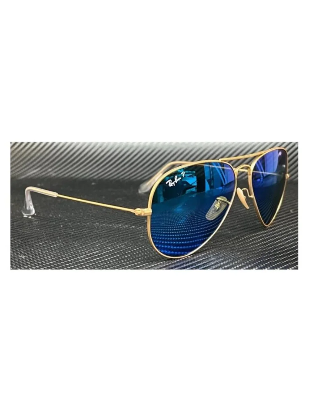 New Ray-Ban Men  Gold Sunglasses  58- 14- 135